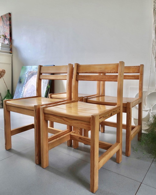 4x Sillas vintage de madera