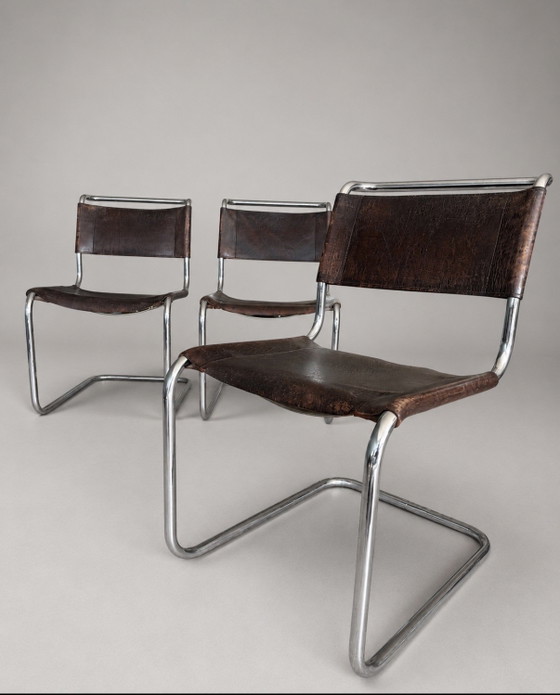 Image 1 of 3x Vintage Mart Stam S33 Cantilever Chair by Thonet