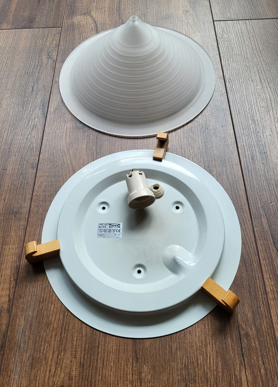 Image 1 of Vintage Ikea ceiling lamp opaline white glass 1990s.
