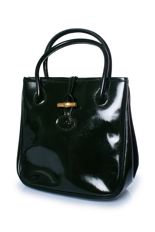 Bolso Longchamp, Roseau verde con asa superior. – top handle tassen, Calfskin