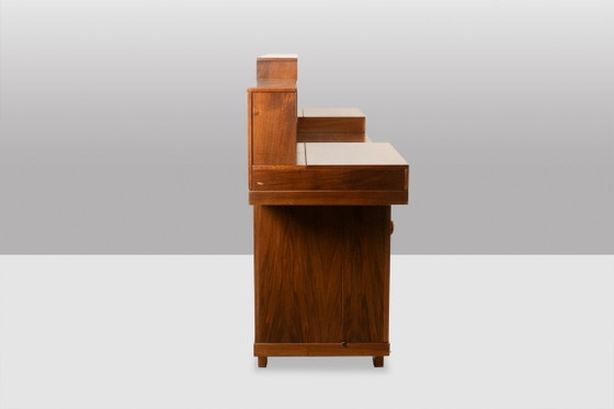 Image 1 of Silvio Coppola, for Bernini. Walnut stepped sideboard. 1960s.