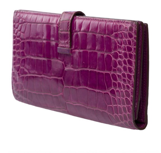 Image 1 of Accessoire HERMES Bearn en Cuirs exotiques Violet - 101993
