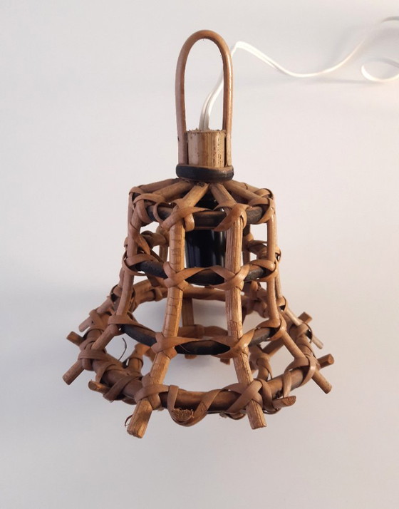 Image 1 of Set of 2 rattan hanging lamps, mcm hanging lamps, rattan bedside lamps