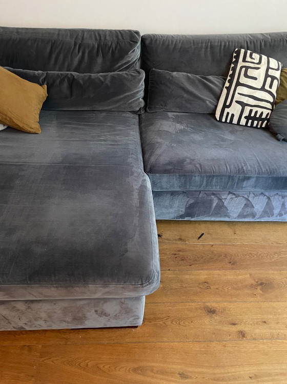 Mega blue velvet lounge sofa Homestock – Corner sofas, Wood (photo 6 of 8)