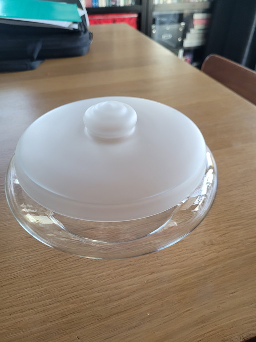 Vintage Glas Kekstablett Leerdam