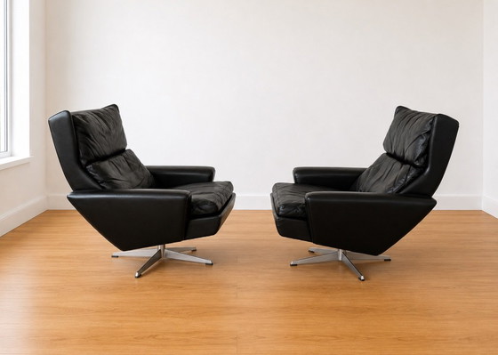 Poltrone lounge vintage danesi Georg Thams in pelle nera, anni '70 – Leather (photo 6 of 7)