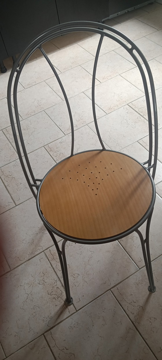 Set 4 Sedie Vintage IKEA Pajala – Anni '90 Metallo e Legno – Sedie da pranzo, Wood (photo 3 of 5)