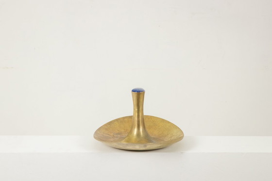 Image 1 of Philippe Hiquily. Hammered and gilded bronze bowl. Signed. 1980s