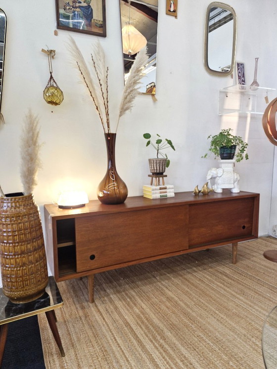 Image 1 of Vintage lowboard / sideboard teak 70s round handle