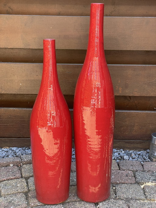 Set of 2 Pottery Vases