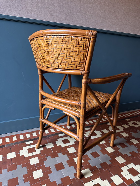 Image 1 of Vintage Rotan en bamboe stoel 1970’s