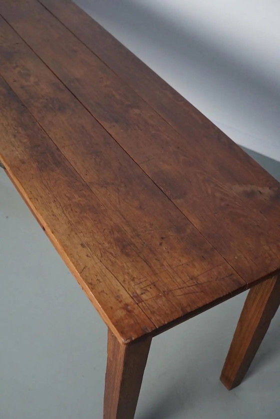 Image 1 of Tavolino o scrivania rustica francese d'epoca in pino, anni '50