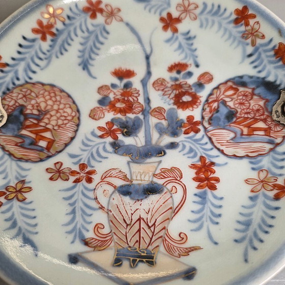 Image 1 of Plat japonais ancien à anse en argent, XVIIIe/XIXe siècle