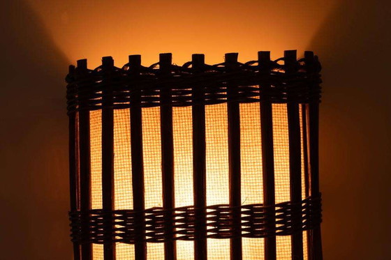 Image 1 of Japandi Wall lamp 70s boho wall scone rattan