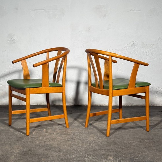 Image 1 of Set of 4 Carl-Ewert Ekström Chairs, Reupholstered in Leather, 1970s