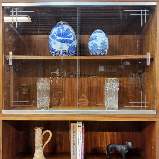 Image 1 of Librería/mueble bar de teca estilo años 60 (vitrina expositora), mueble de 3 piezas de mediados de siglo.