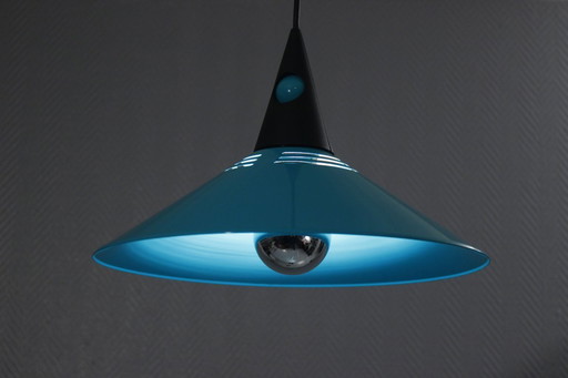 Postmoderne Memphis-Pendelleuchte aus Metall und Kunststoff, brillantes Design, 1980er Jahre