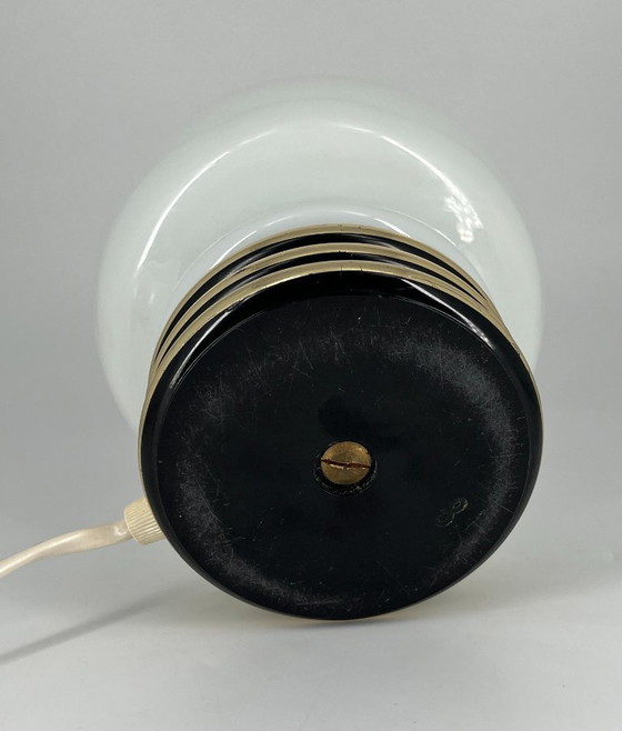 Image 1 of Vintage Mushroom Table Lamp – Opaline Glass – 1970s Space Age Style