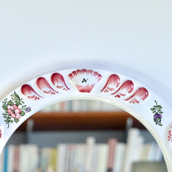 Image 1 of Large Handmade Ceramic Mirror from Moustiers by Dellerie