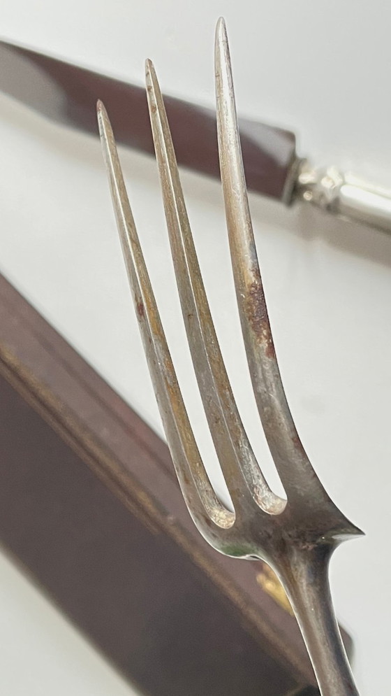 Image 1 of COUVERTS à Viande Argent et Métal argenté PARIS France