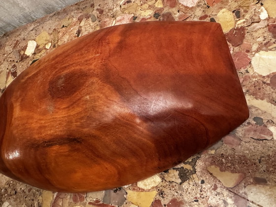 Image 1 of Vintage Reddish Carved Wooden Bowl/Empty Tray - 41/25/H 8 Cm