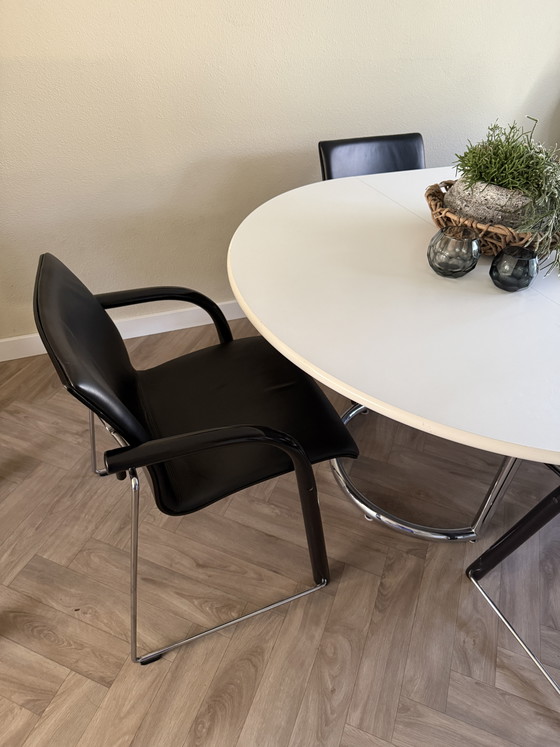 Thonet S 320 Black Leather – Dining chairs, Aluminium (photo 4 of 5)