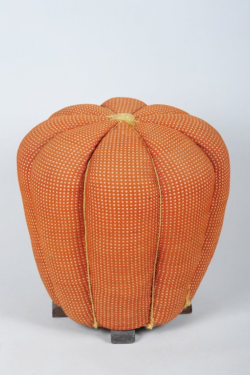 Taburete Art Déco original, de Jindřich Halabala para UP Závody, haya, checo, años 30 – krukjes, Textile, Wood