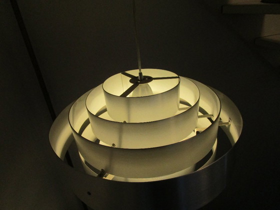 Image 1 of Lampe suspendue Linea Verdace en acier inoxydable.