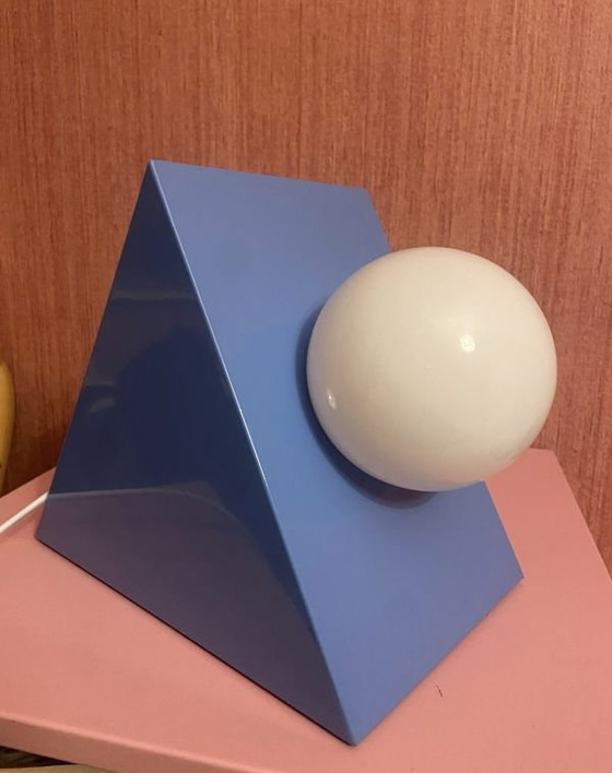 Image 1 of Axel Chay. Memphis designer blue table lamp