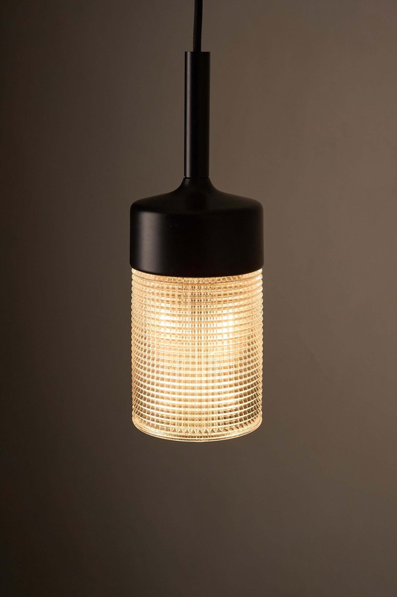 Black Model "7480" Structured Glass Pendant by Cosack, Cosack Leuchten, Ceiling lights, Metal (photo 3 of 7)