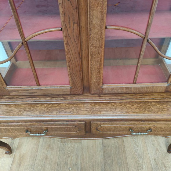 Image 1 of Vintage Queen Ann kast vitrinekast buffetkast servieskast