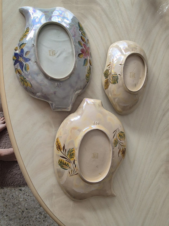 Set di 3 ciotole in ceramica vintage H. Bequet Quaregnon Belgio – Decorazione con uccelli – Horst Janssen (photo 5 of 8)