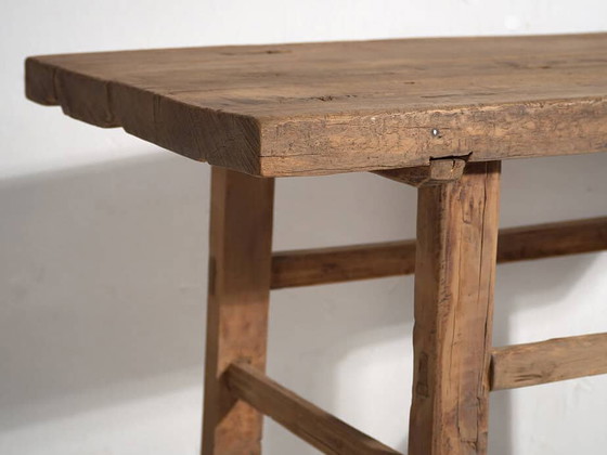 Mesa consola de vestíbulo antigua (c.1920) #2, Madera, Marrón, Rustic (foto 23 de 29)