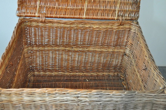 Grande Cesto Vintage con Coperchio, Anni '40 – Oggetti decorativi, Vimini (photo 2 of 5)
