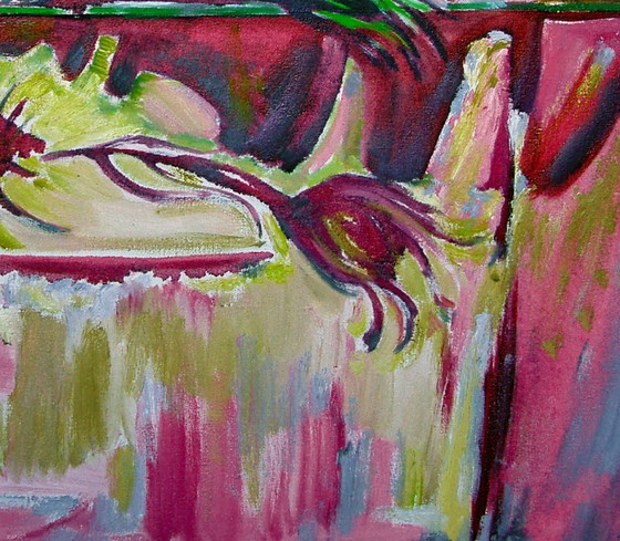 Pittura a olio originale Espressionismo Bottiglie Natura morta con lavello – Dipinti e disegni, Tela (photo 5 of 5)