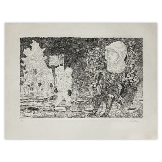 Lucien COUTAUD Signed Etching La Conquête De L'Espace – Lithographies et sérigraphies, Paper (photo 5 of 5)