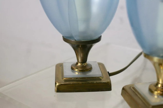 Image 1 of 2x Blue Lamps Published by Rougier