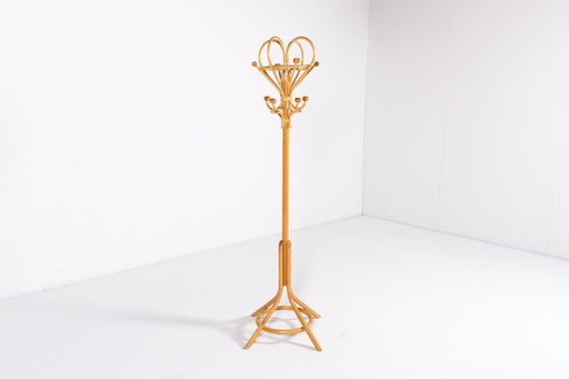 Italian Bamboo-Rattan coat hanger, 1980’s