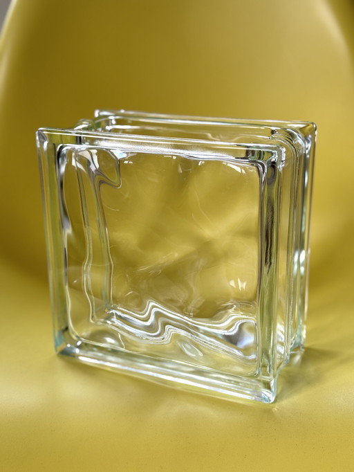 Vase vintage en verre - brutalist minimalist retro design 70