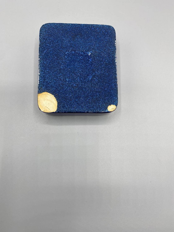 Accessorio da scrivania in ceramica blu cobalto e oro: poggiapenne vintage – Oggetti decorativi (photo 3 of 4)