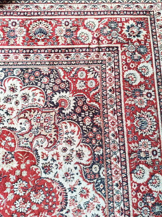 Image 1 of Groot vintage tapijt van puur wol met Perzisch dessin, 240x340 cm, gemaakt in Frankrijk.