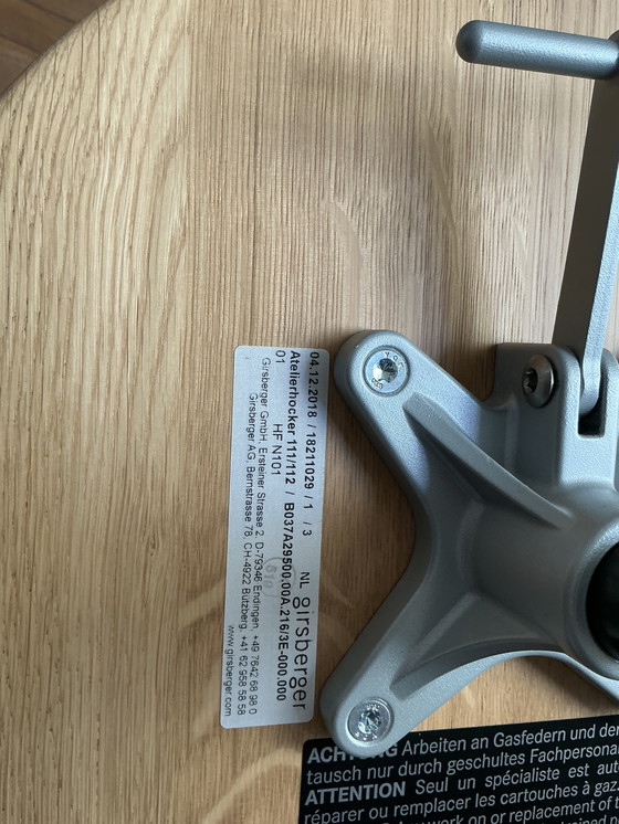 Image 1 of Girsberger Height Adjustable Studio Stool/Bar Stool