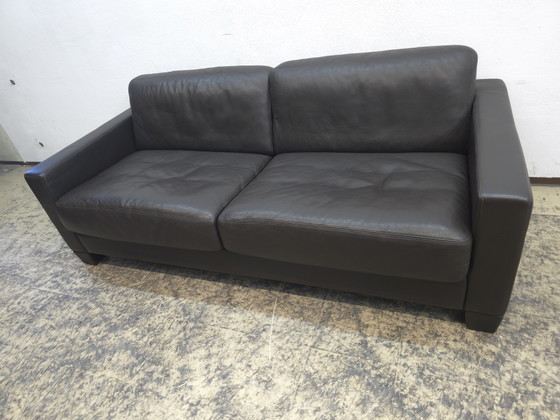 Image 1 of De Sede ds 17 bruine designbank, leren bank, De Sede tweezitsbank, driezitsbank