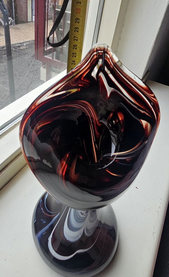 Image 1 of Harzkristall design art glass – organic flame sculpture – hand-blown