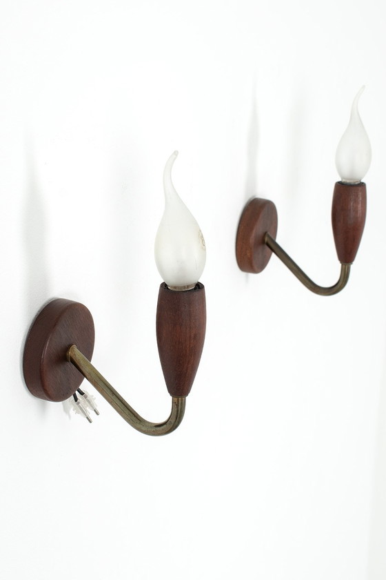 Image 1 of Teak-Wandlampen