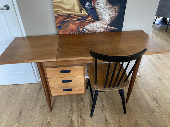 Image 1 of Scrivania vintage danese con ribalte di Arne Vodder degli anni '60