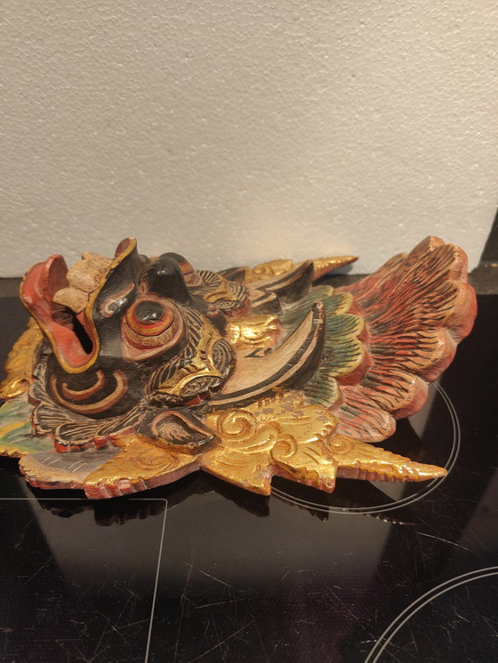 Image 1 of Máscara balinesa del siglo XIX, máscara de lujo hecha a mano.