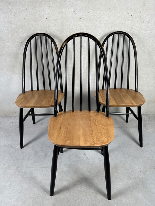 3 sedie vintage con schienale alto