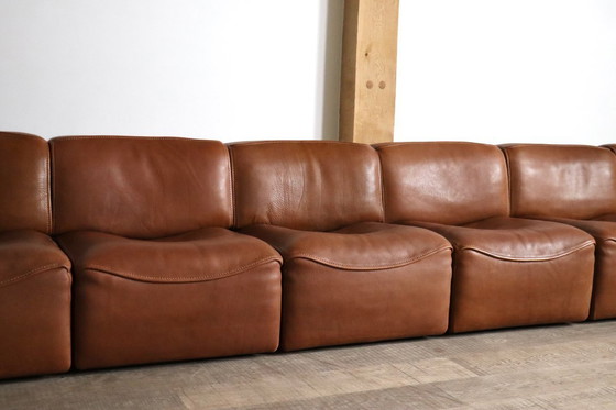 Image 1 of De Sede DS 15 XL Modular leather Sofa, Switzerland 1970s