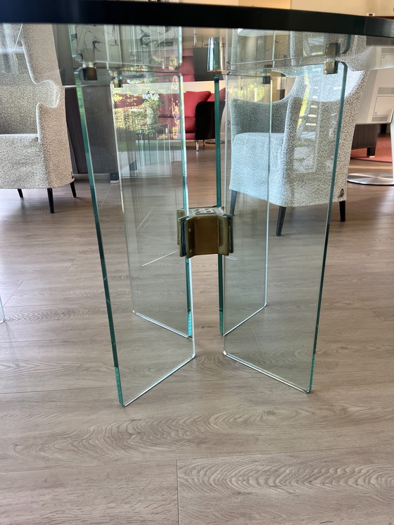 Image 1 of Ghyczy Glazen eettafel, ovaal. Merk Ghyczy